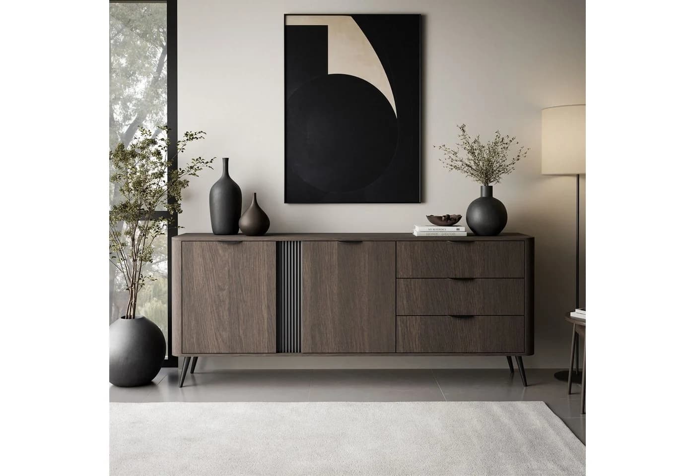 Lookway Kommode TWILIGHT 2D3S Braun/Schwarz mit Schubladen