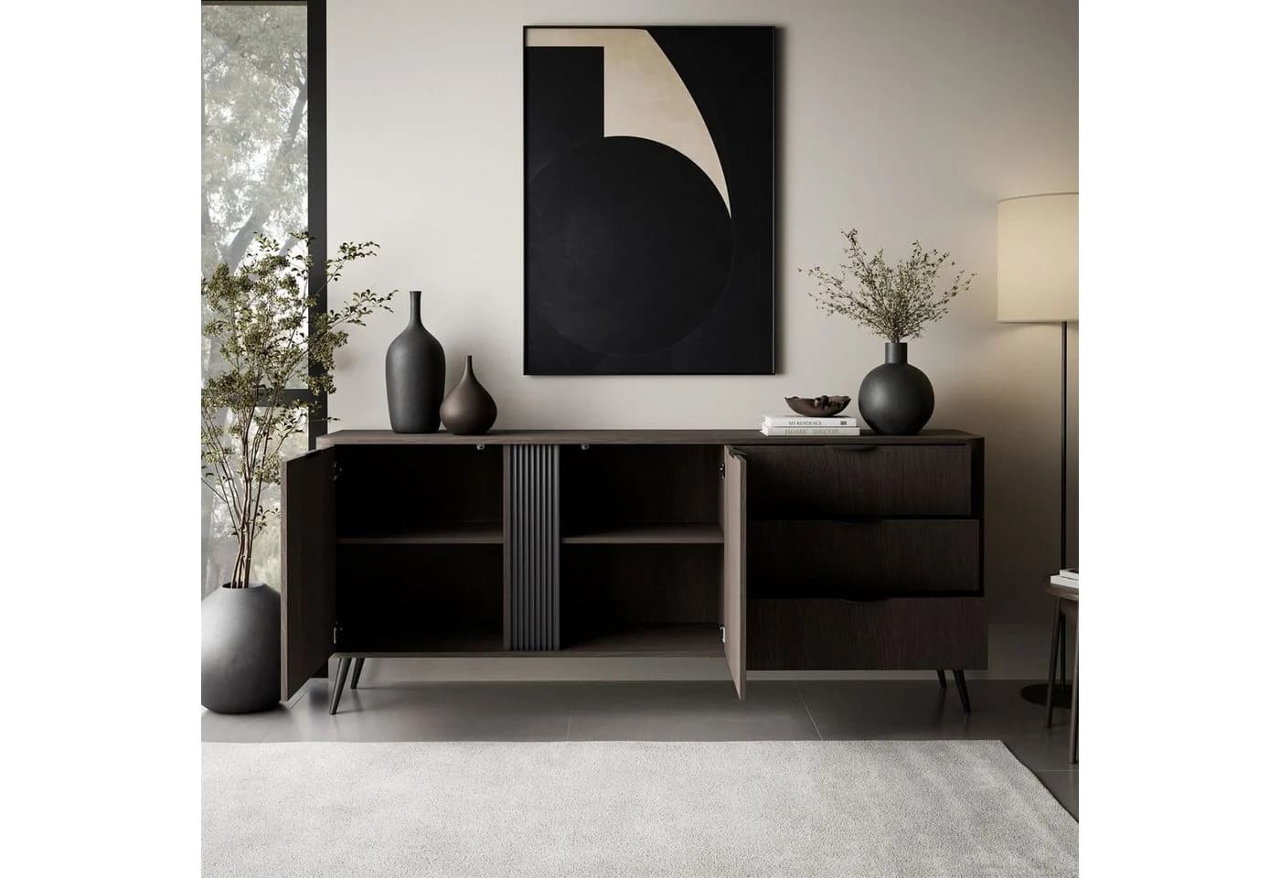 Lookway Kommode TWILIGHT 2D3S Braun/Schwarz mit Schubladen - Bild 3