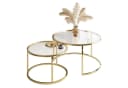 Lookway Couchtisch-Set SELAVI 2in1 Gold Glas Bild 2