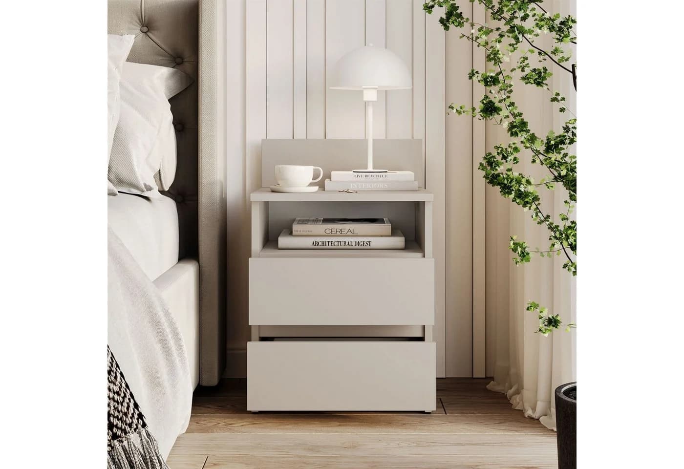 Lookway Nachttisch HANA M1 mit Schubladen Beige - Bild 3