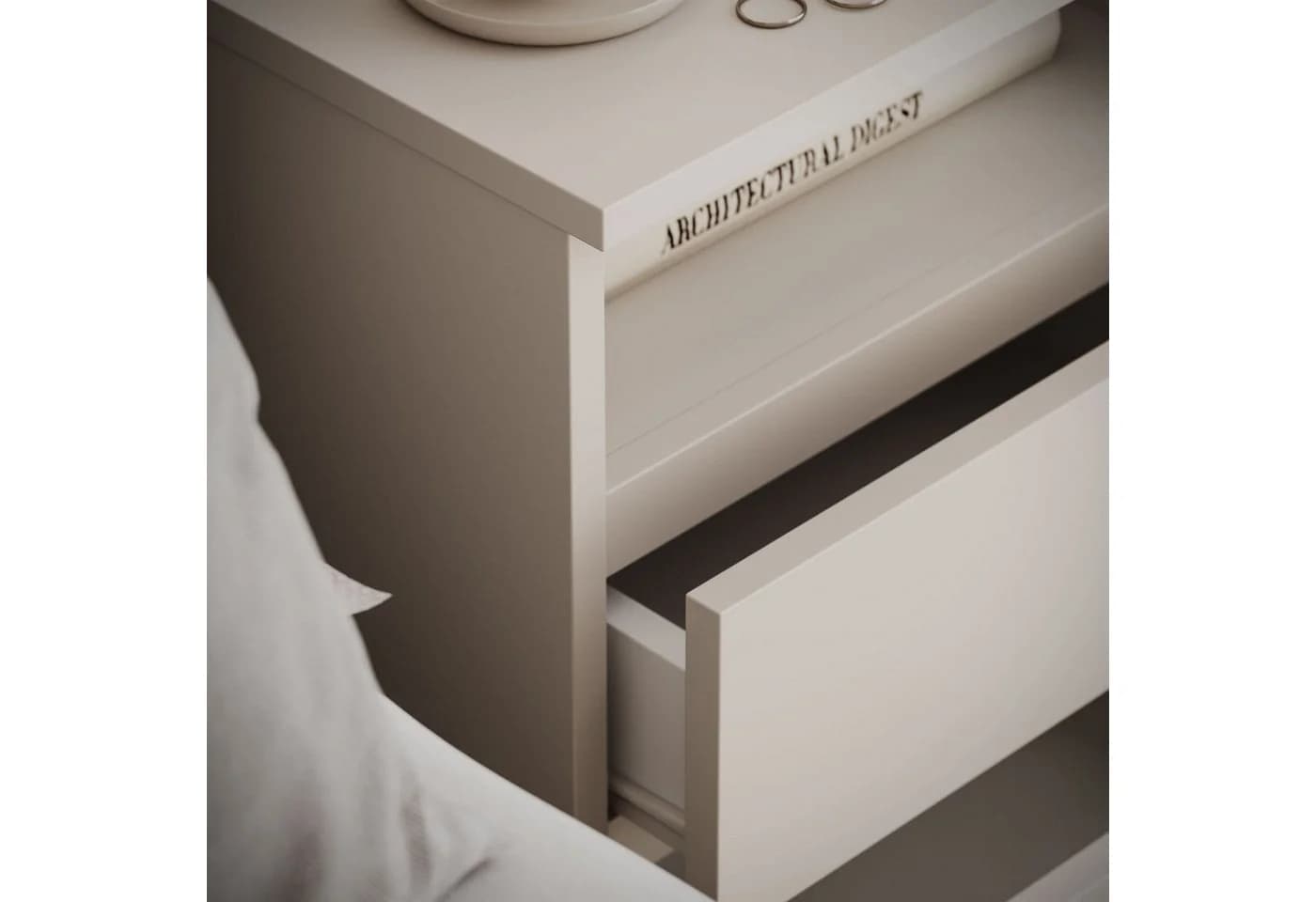 Lookway Nachttisch HANA M1 mit Schubladen Beige - Bild 5