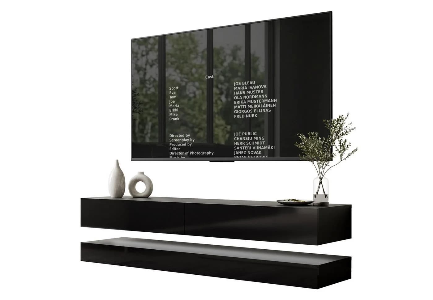 Lookway TV-Schrank SKY 140 cm mit LED-Beleuchtung Schwarz - Bild 2