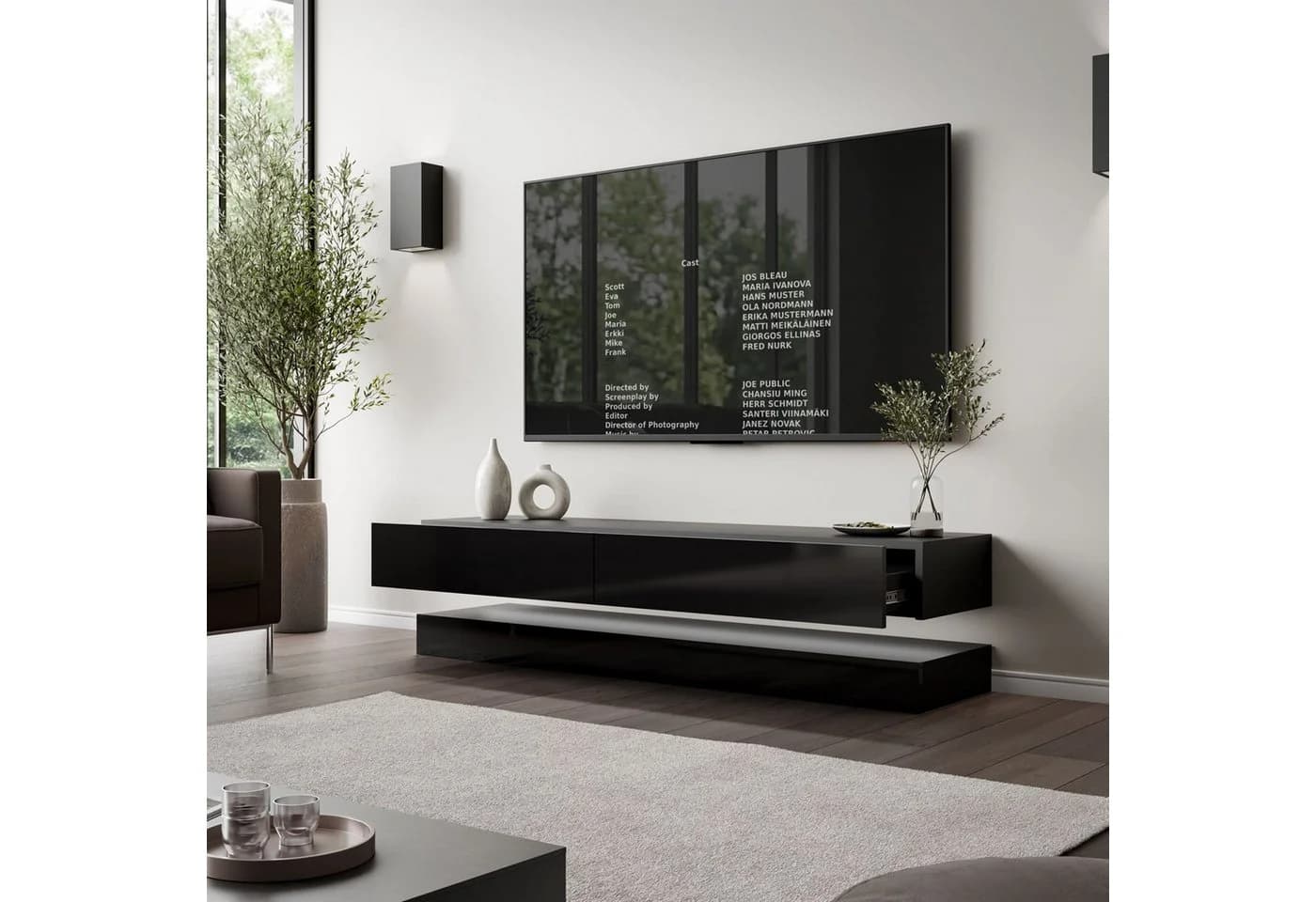 Lookway TV-Schrank SKY 140 cm mit LED-Beleuchtung Schwarz - Bild 3