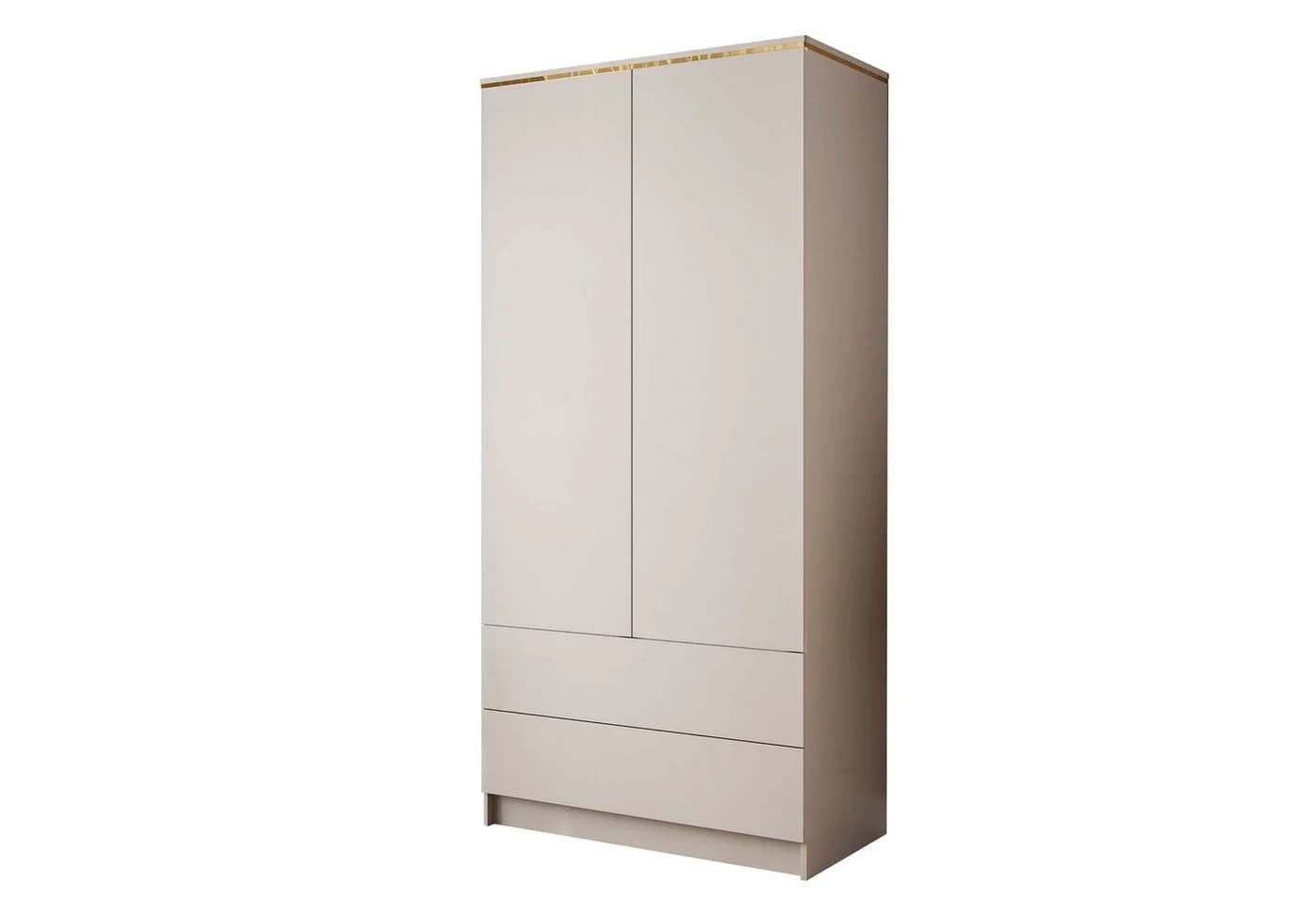 Lookway Kleiderschrank AURORA 2-türig mit Schubladen Kaschmir Goldoptik - Bild 2
