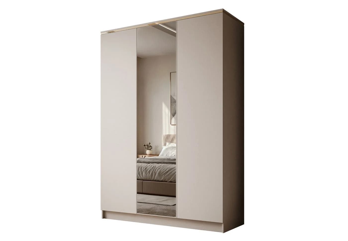 Lookway Kleiderschrank AURORA 3D Kaschmir mit Spiegel und Goldoptik - Bild 2