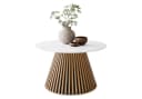 Lookway Couchtisch MISTY mit Lamellenbasis Weißer Marmor Bild 2