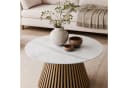 Lookway Couchtisch MISTY mit Lamellenbasis Weißer Marmor Bild 3