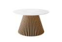 Lookway Couchtisch MISTY mit Lamellenbasis Weißer Marmor Bild 4