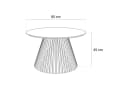 Lookway Couchtisch MISTY mit Lamellenbasis Weißer Marmor Bild 5