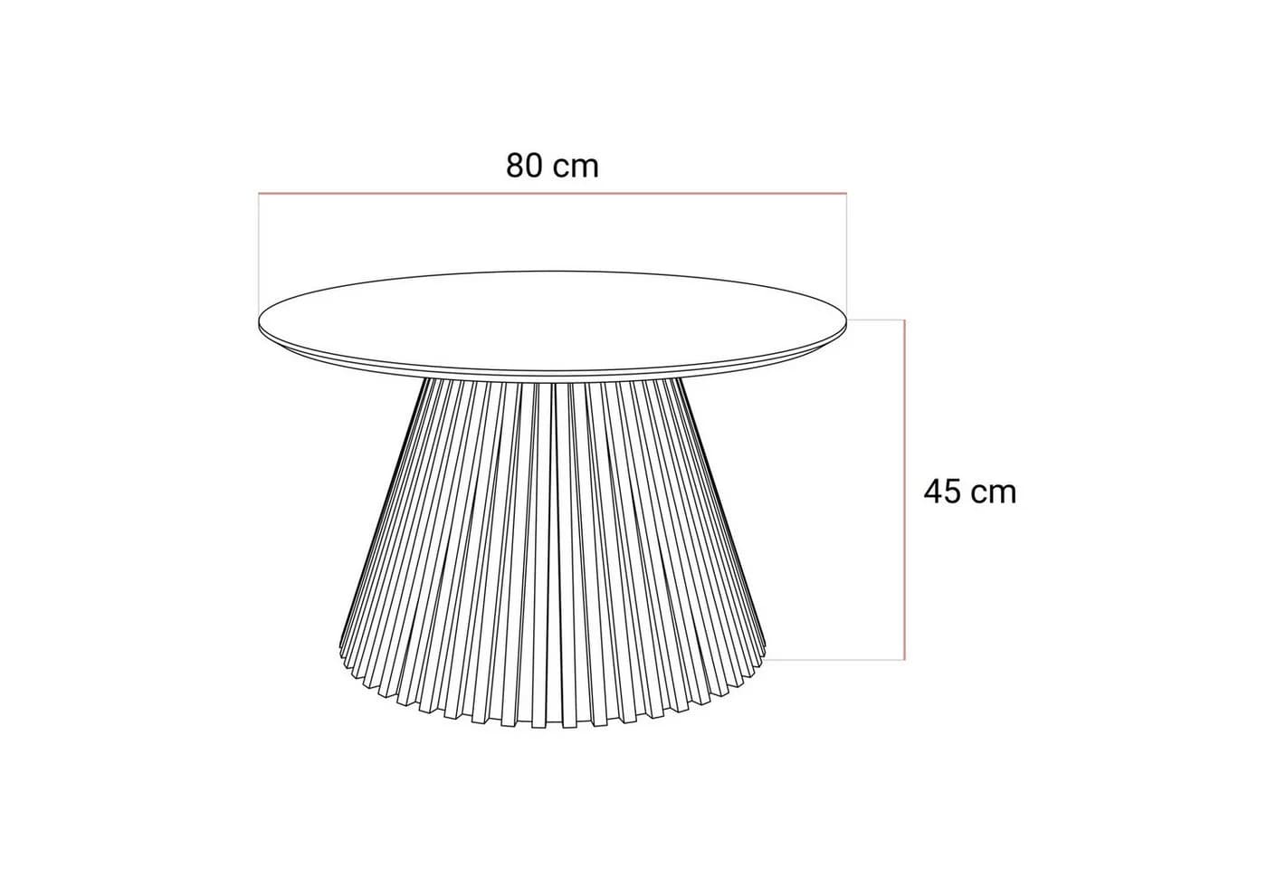 Lookway Couchtisch MISTY mit Lamellenbasis Weißer Marmor - Bild 5
