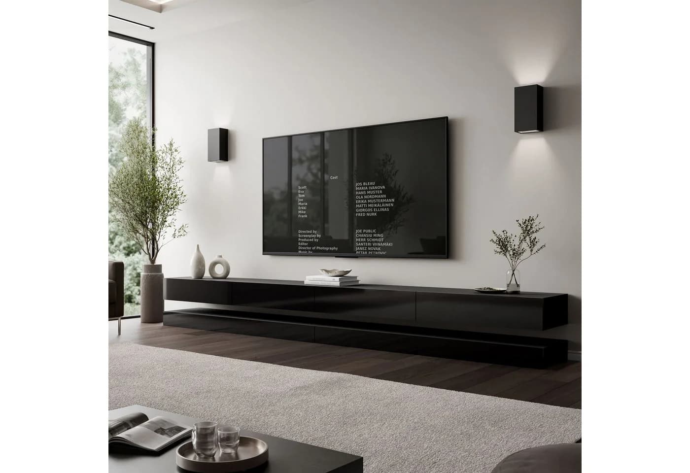 Lookway TV-Schrank SKY Schwarz mit LED-Beleuchtung