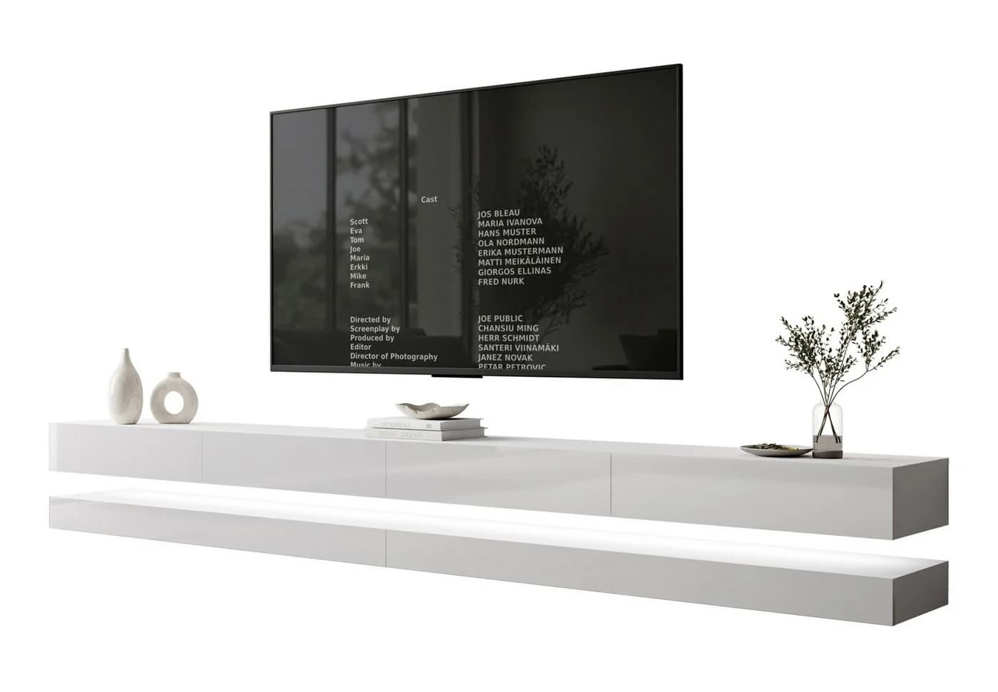Lookway TV-Schrank SKY 280 cm Weiß mit LED-Beleuchtung - Bild 2