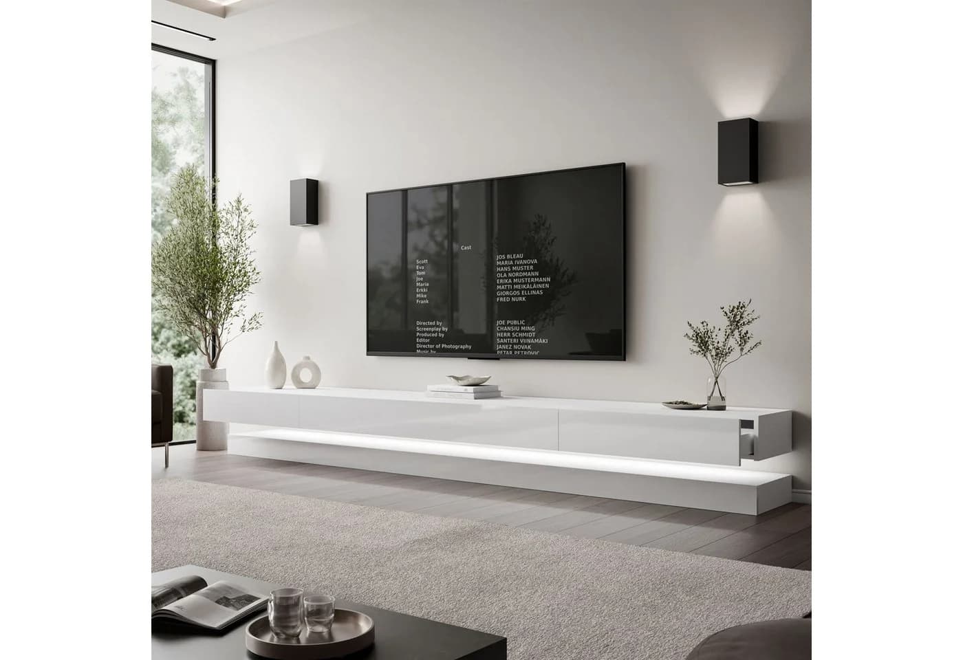 Lookway TV-Schrank SKY 280 cm Weiß mit LED-Beleuchtung - Bild 3