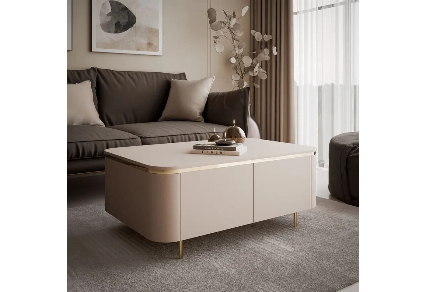 Lookway Couchtisch AVELINE Beine Kaschmir Gold - Bild 4