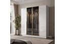 Lookway Kleiderschrank ATRIUM Weiß Hochglanz Gold Akzente Bild 1