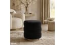 Lookway Pouf LUCIA Glamour-Stil mit goldenem Sockel Schwarz Bild 1
