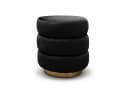 Lookway Pouf LUCIA Glamour-Stil mit goldenem Sockel Schwarz Bild 2
