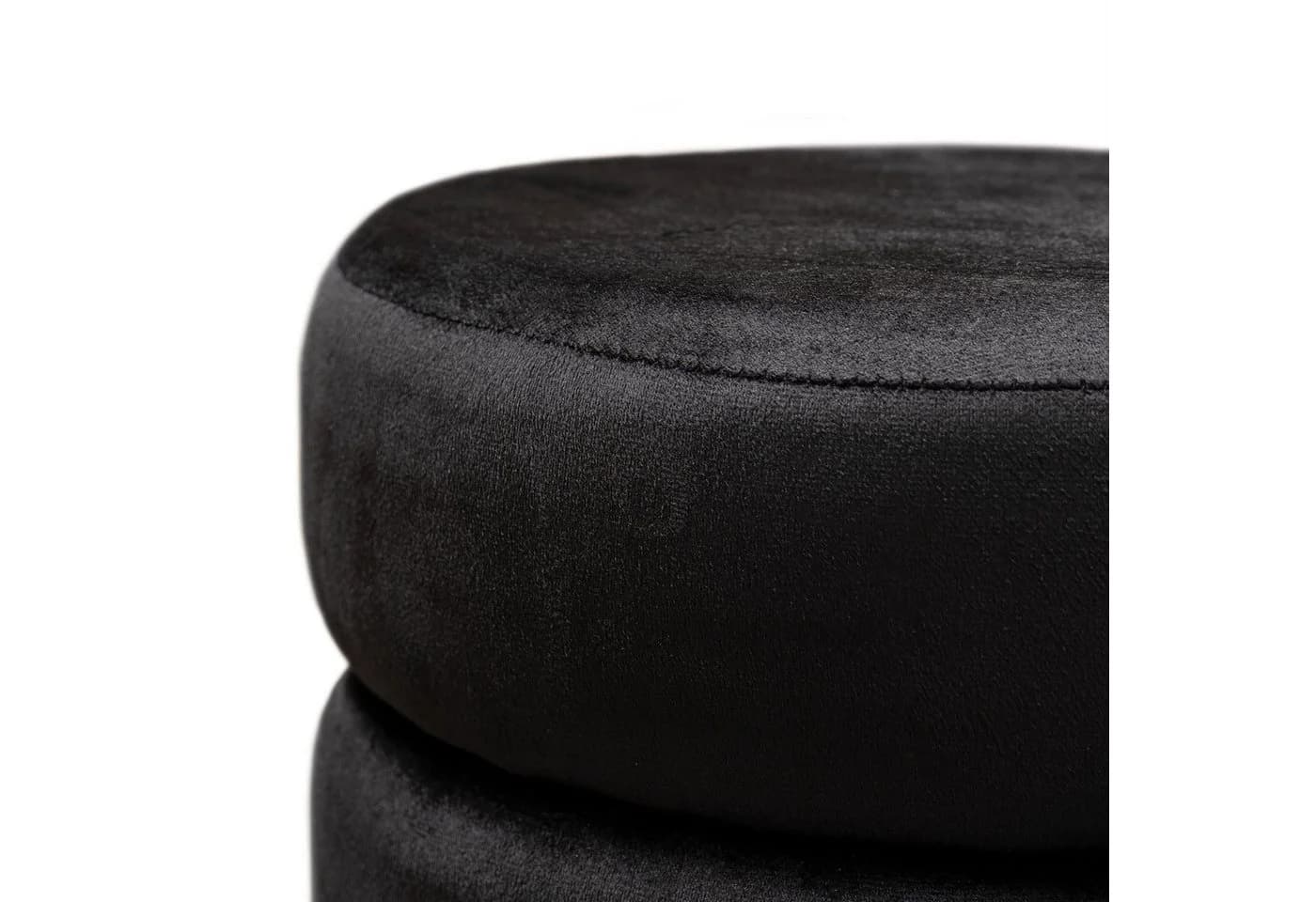 Lookway Pouf LUCIA Glamour-Stil mit goldenem Sockel Schwarz - Bild 3