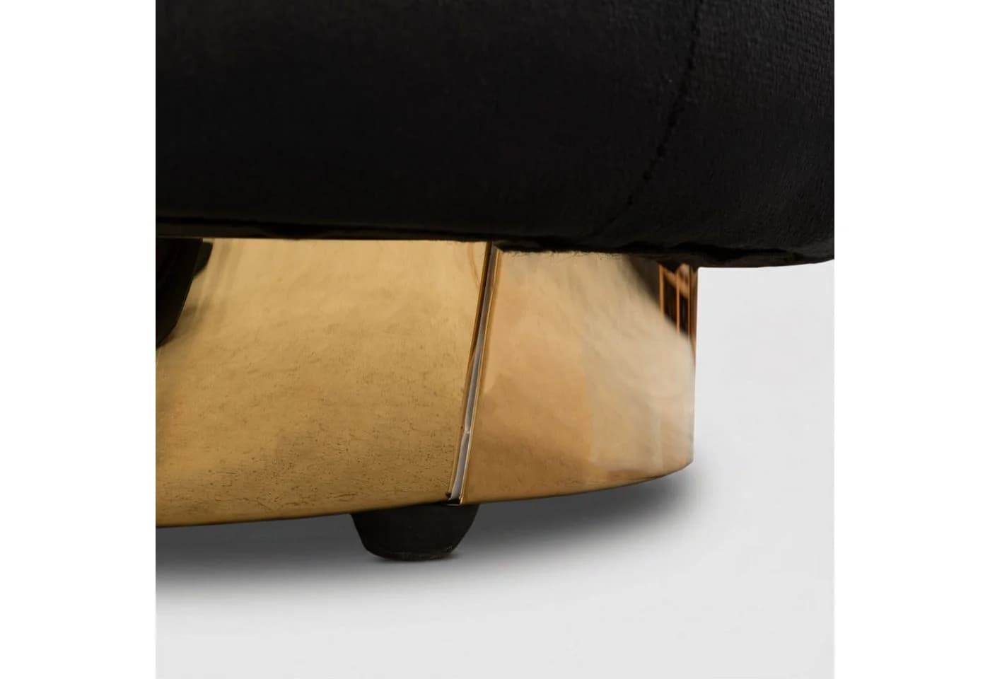 Lookway Pouf LUCIA Glamour-Stil mit goldenem Sockel Schwarz - Bild 4