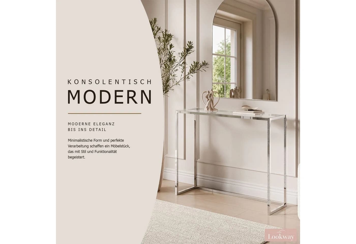 Lookway Konsolentisch MODERN II Glas Chrom