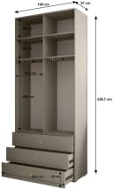 ABIKS MÖBEL Kompaktgarderobe INOVA 3 SATZ 11-teilig Weiß/Gold Bild 4