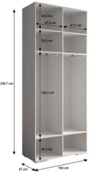 ABIKS MÖBEL Kompaktgarderobe INOVA 3 SATZ mit Kleiderstange und Regalen Bild 5
