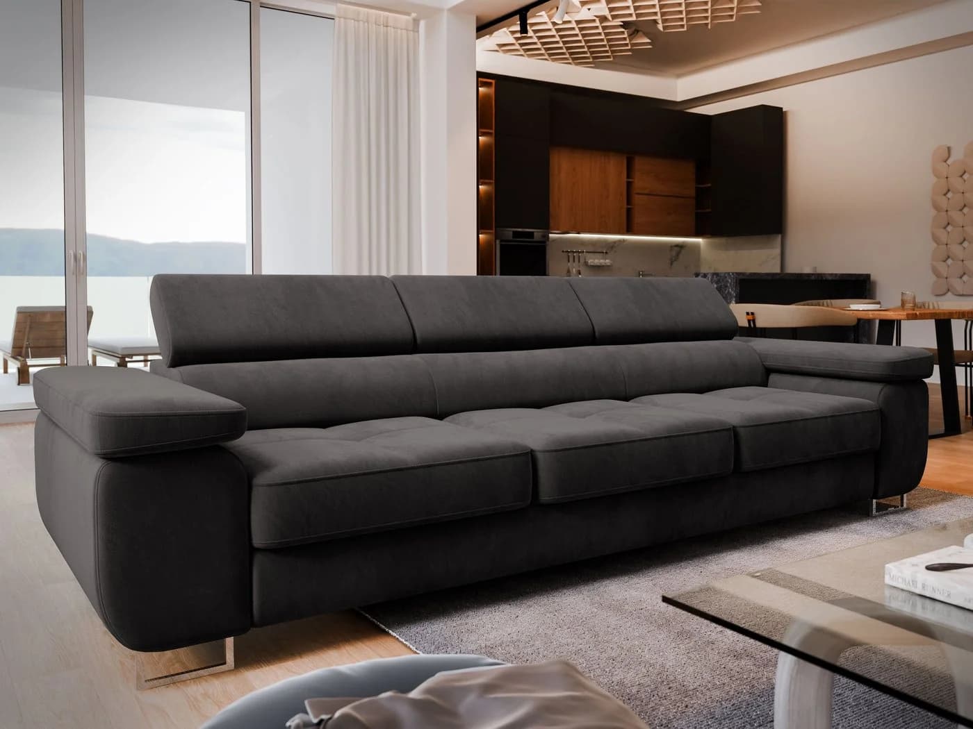 Masseno Sofa MOSINE mit Schlaffunktion und verstellbaren Kopfstützen - Bild 2
