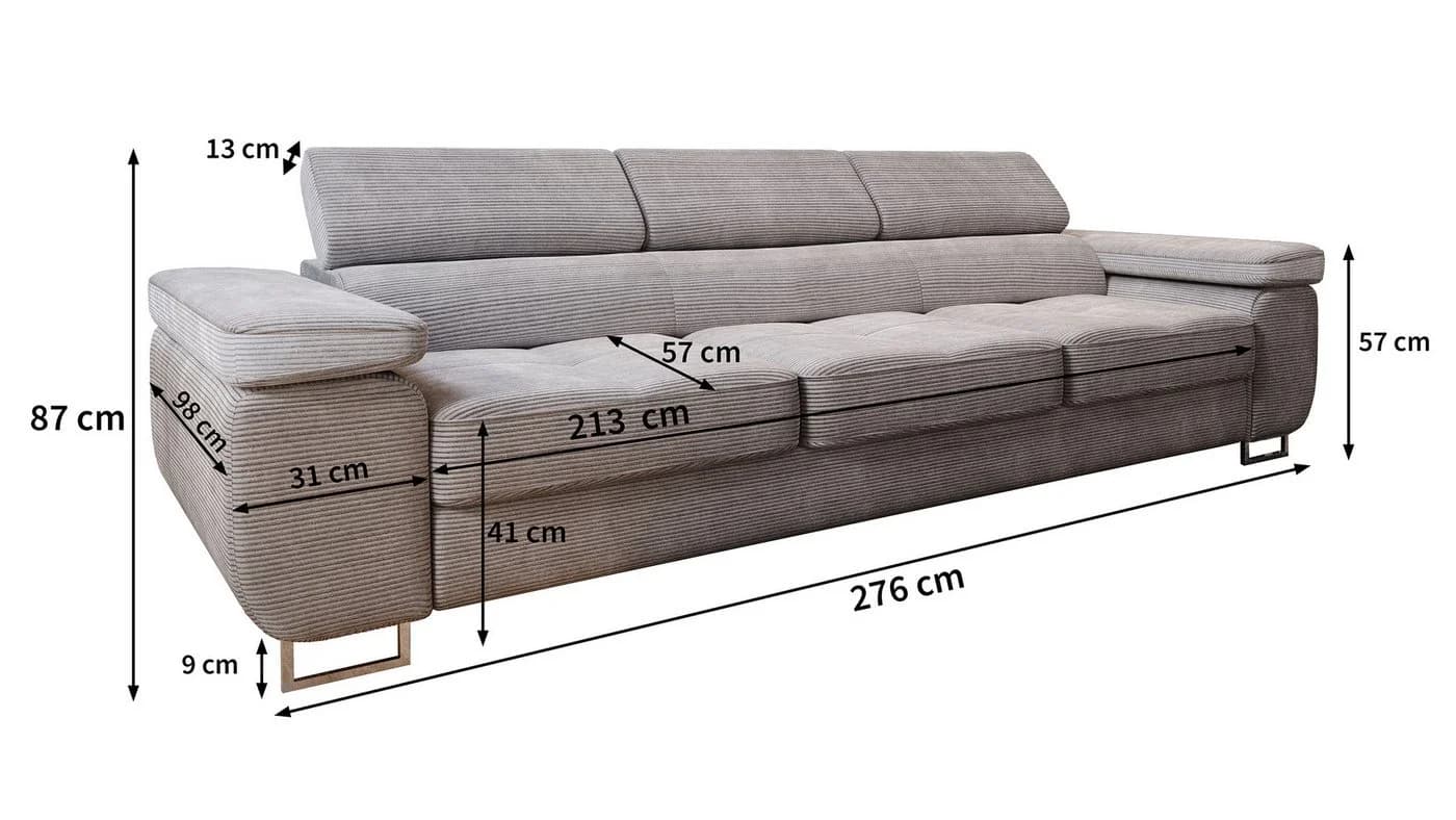 Masseno Sofa MOSINE mit Schlaffunktion und verstellbaren Kopfstützen - Bild 3