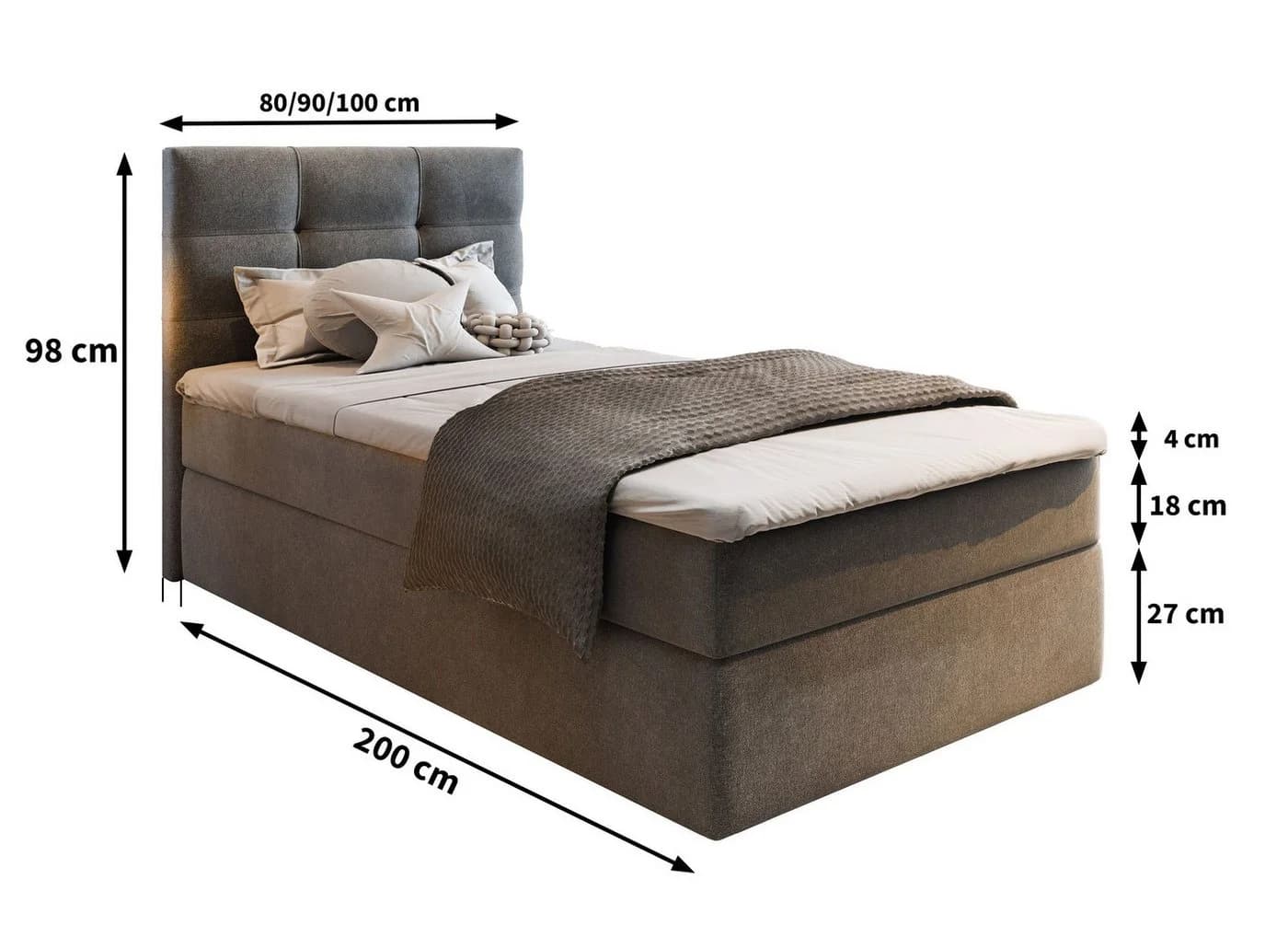 Masseno Boxbett GLOS mit Bonell Matratze und Topper - Bild 3