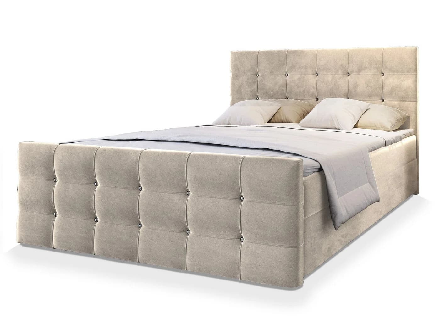 Masseno Boxbett SLAT mit Bonell Matratze und Topper beige