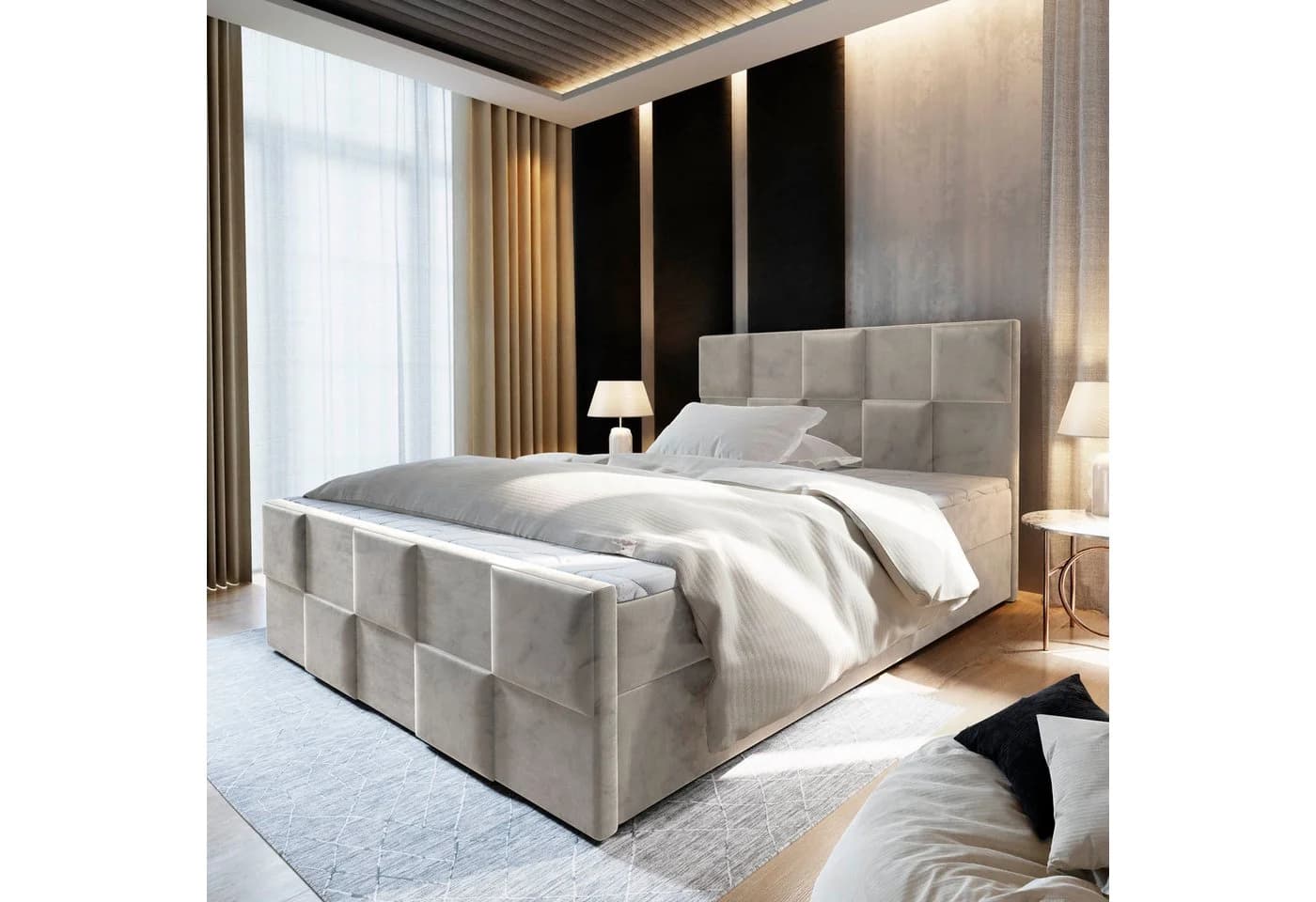 Masseno Boxbett MONA mit Bonell-Matratze und Topper beige - Bild 2