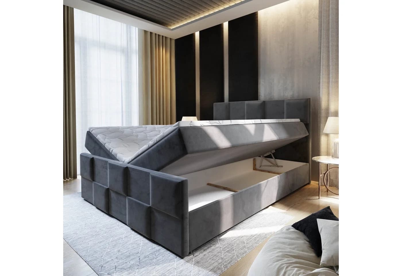 Masseno Boxbett MONA mit Bonell-Matratze und Topper beige - Bild 5