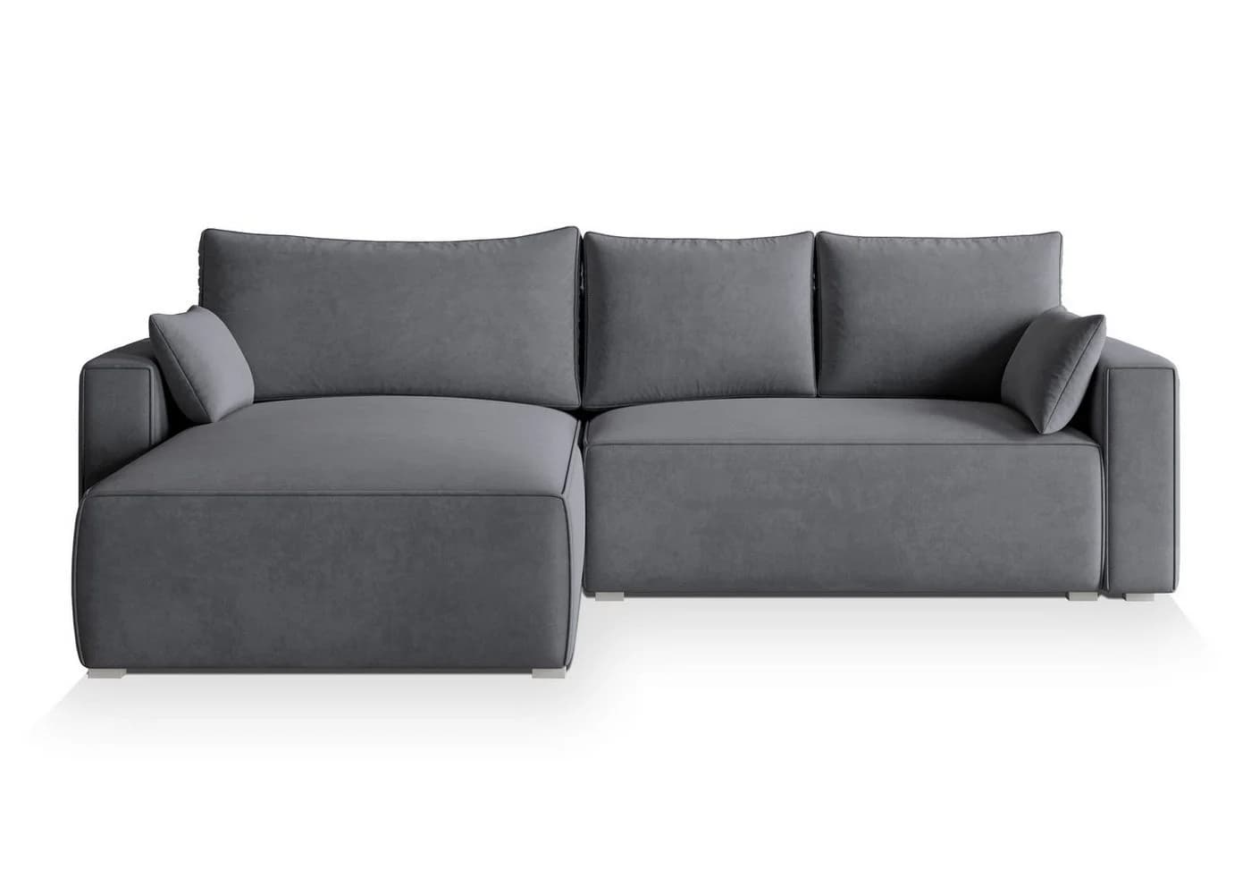 Masseno Ecksofa FORIL mit Schlaffunktion und Bettkasten grau