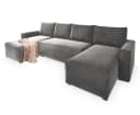 Masseno Ecksofa DENI U-Form mit Schlaffunktion und Bettkasten grau Bild 1