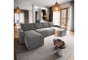 Masseno Ecksofa DENI U-Form mit Schlaffunktion und Bettkasten grau Bild 2