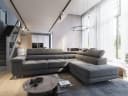 Masseno Ecksofa SELVA L-Form mit Schlaffunktion und Bettkasten Grau Bild 2