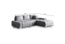 Masseno Ecksofa ALESE Grau mit Schlaffunktion & Bettkasten Bild 3