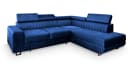 Masseno Ecksofa NOLA L-Form mit Schlaffunktion und Bettkasten Blau Bild 1
