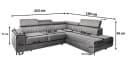 Masseno Ecksofa NOLA L-Form mit Schlaffunktion und Bettkasten Blau Bild 3
