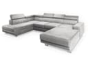 Masseno Ecksofa SIENA U-Form mit Schlaffunktion und Bettkasten Grau Bild 1