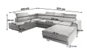 Masseno Ecksofa SIENA U-Form mit Schlaffunktion und Bettkasten Grau Bild 3