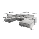 Masseno Ecksofa SIENA U-Form mit Schlaffunktion und Bettkasten Bild 3