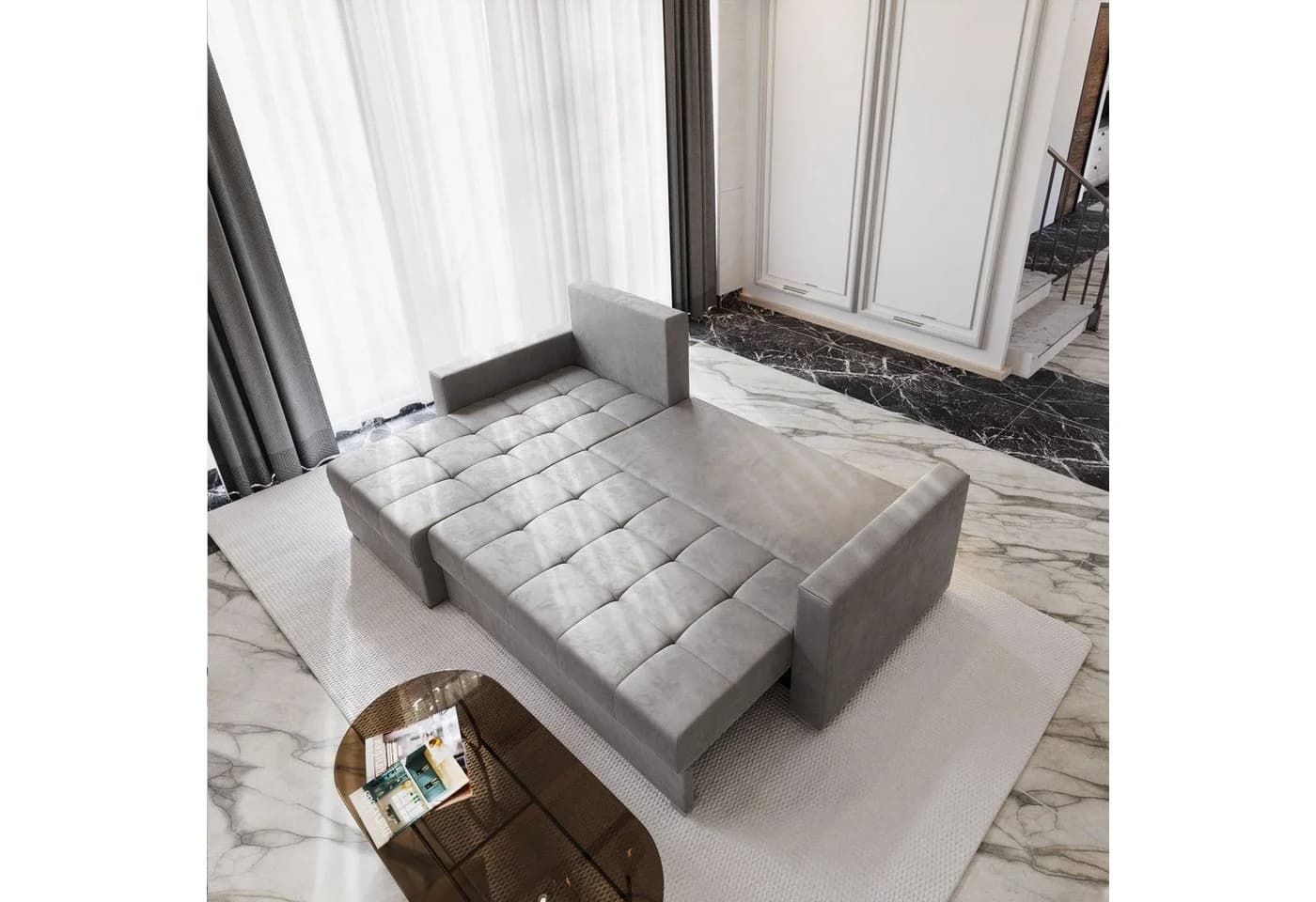 Masseno Ecksofa KOS L-Form mit Schlaffunktion und Bettkasten - Bild 4