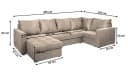 Masseno Ecksofa LORIVO Grau mit Schlaffunktion und Bettkasten Bild 3