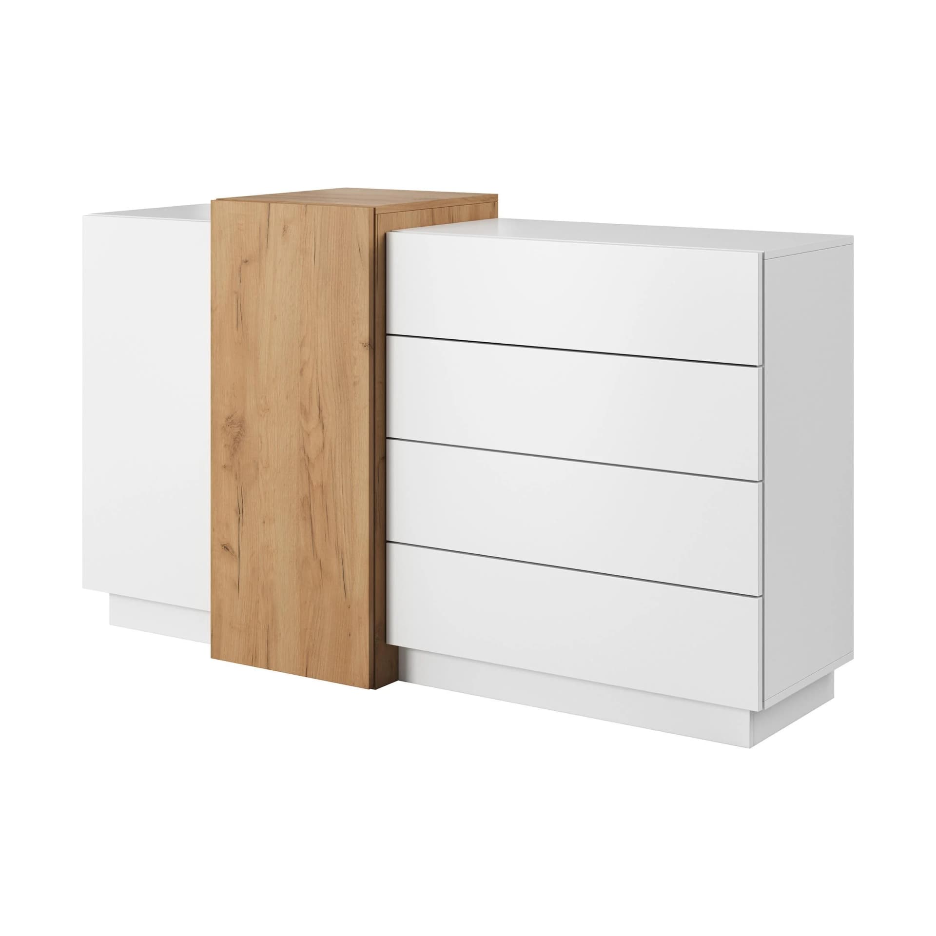 SIDEBOARD TRES 4 Schubladen 2 Türen Weiß