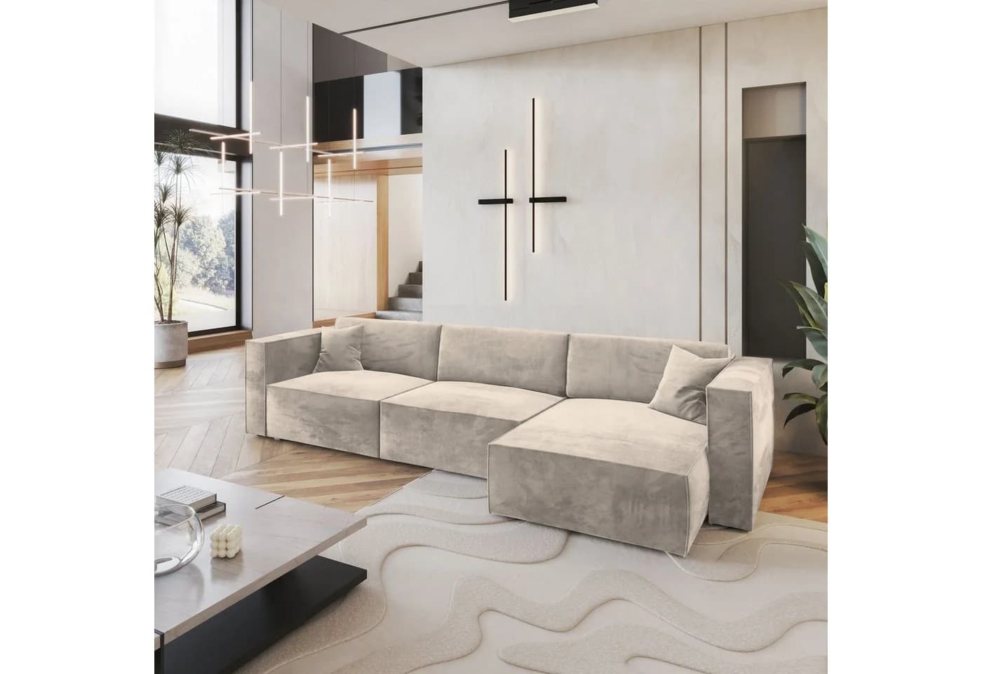 Masseno Ecksofa TOLMO mit Schlaffunktion und Bettkasten L-Form - Bild 2