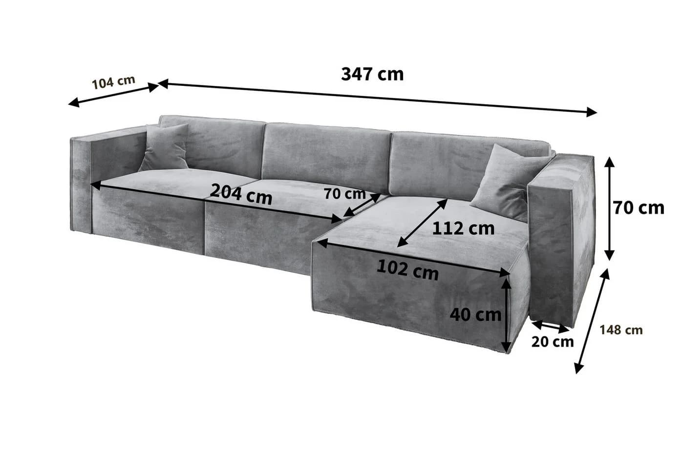 Masseno Ecksofa TOLMO mit Schlaffunktion und Bettkasten L-Form - Bild 3