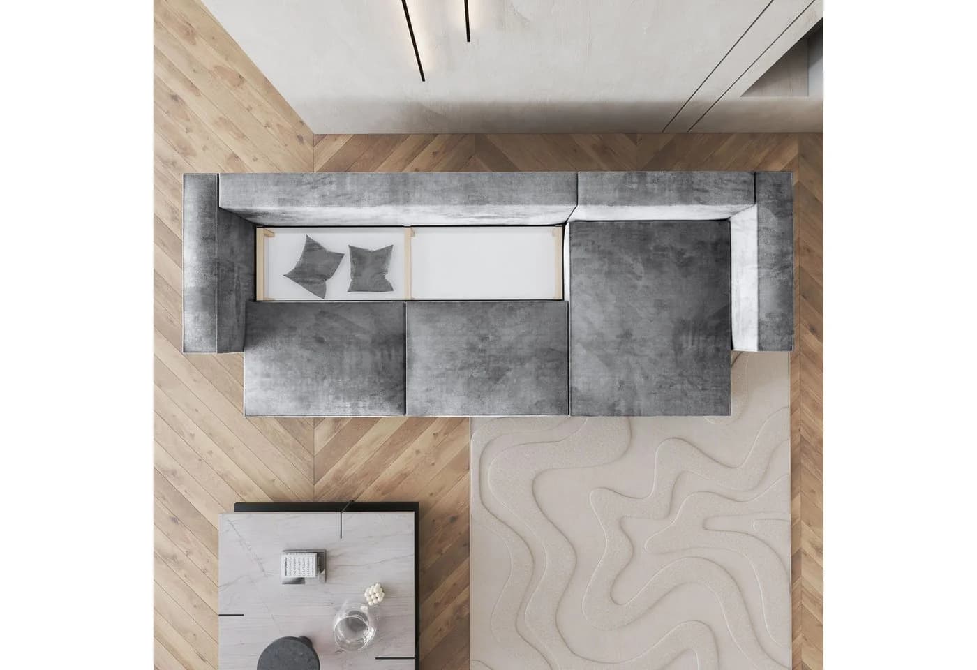 Masseno Ecksofa TOLMO mit Schlaffunktion und Bettkasten L-Form - Bild 4