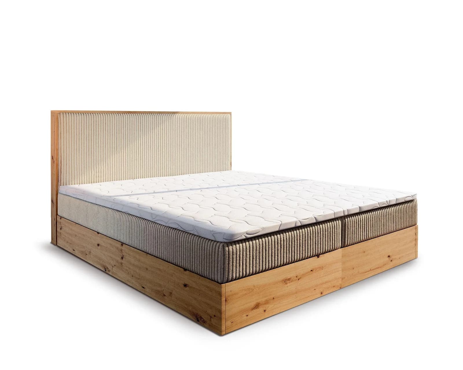 BOXBETT Verdon 160x200 cm mit Matratze & Topper Creme