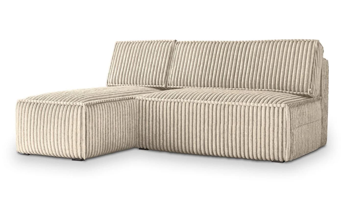 Masseno Ecksofa BRISO mit Schlaffunktion und Bettkasten, L-Form, Gelb